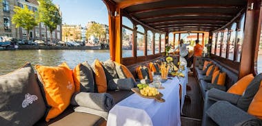Klassische Bootstour durch Amsterdam mit Live-Reiseleiter, Getränken und Käse
