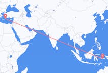 인도네시아 암본, 말루쿠에서 출발해 그리스 카르파토스로(으)로 가는 항공편