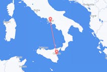 イタリアのナポリから、イタリアのカターニアまでのフライト