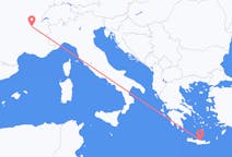 Flights from Heraklion in Greece to Lyon in France