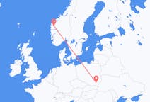 Flyg från Sandane, Norge till Rzeszów, Polen