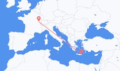 프랑스 실업 수당에서 출발해 그리스 시티아에게(으)로 가는 항공편