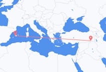 出发地 土耳其出发地 舍爾納克目的地 西班牙帕尔马的航班