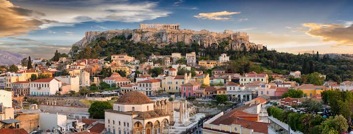 Full view of culturally rich Athens in Greece