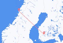 Flug frá Sandnessjøen, Noregi til Tampere, Finnlandi