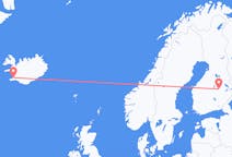 フィンランドのクオピオから、アイスランドのレイキャビクまでのフライト