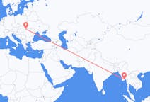 Flyg från Rangoon, Myanmar (Burma) till Satu Mare, Rumänien