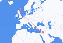 Flyg från Al Jawf-regionen, Saudiarabien till Aberdeen, Skottland