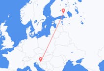 Vluchten van Lappeenranta, Finland naar Zagreb, Kroatië