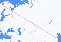 Vols de Shanghai, Chine pour Kiruna, Suède