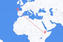 Flyg från Goba, Etiopien till La Coruña, Spanien