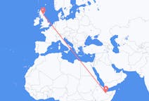 Flyg från Hargeisa, Somalia till Dundee, Skottland