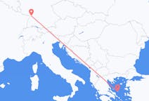 出发地 德国卡尔斯鲁厄目的地 希腊斯基罗斯岛的航班