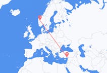 Flights from Sogndal, Norway to Adana, Turkey