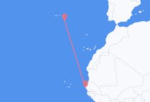 Vluchten van Dakar, Senegal naar Santa Maria, Portugal