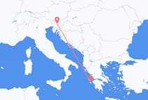 Vluchten van Ljubljana, Slovenië naar Zakynthos-eiland, Griekenland