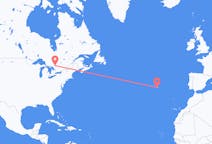 出发地 加拿大北灣目的地 葡萄牙蓬塔德尔加达的航班