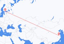 Flyg från Nanjing, Kina till Helsingfors, Finland