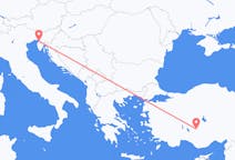 出发地 意大利的里雅斯特目的地 土耳其科尼亞的航班