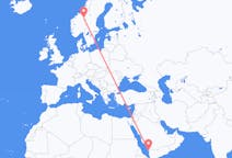 Flights from Jizan, Saudi Arabia to Røros, Norway