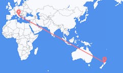뉴질랜드 타우포에서 출발해 이탈리아 페스카라로(으)로 가는 항공편