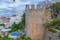 Photo of Tavira castle with a garden inside, Portugal.