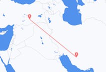 Loty z Sziraz, Iran do Diyarbakiru, Turcja
