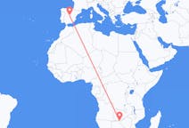 Flyrejser fra Livingstone, Zambia til Madrid, Spanien