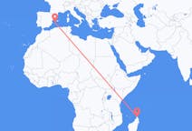 Flyg från Antsiranana, Madagaskar till Ibiza, Spanien