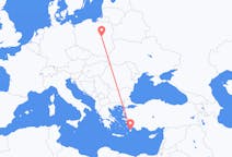 Flights from Warsaw in Poland to Rhodes in Greece