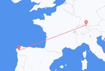 Flyrejser fra Friedrichshafen, Tyskland til Santiago de Compostela, Spanien