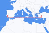 Loty z Antalya, Turcja do dystryktu Faro, Portugalia