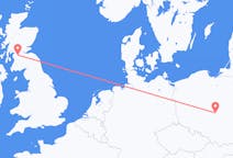 Flights from Łódź in Poland to Glasgow in Scotland