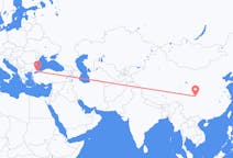 Flyreiser fra Mianyang, Kina til Istanbul, Tyrkia