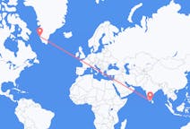 出发地 印度杜蒂戈林目的地 格陵兰努克的航班