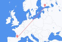 Flyg från Helsingfors, Finland till Lourdes (kommun i Brasilien, São Paulo, lat -20,94, long -50,24), Frankrike