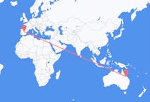 Flyreiser fra Moranbah, Australia til Madrid, Spania