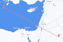 Vluchten van Al Jawf (regio) naar Karpathos