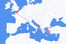 Vluchten van Caen, Frankrijk naar Kos, Griekenland