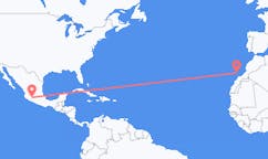 Flyreiser fra Uruapan, til Lanzarote