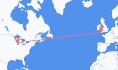 Vluchten van Milwaukee, Verenigde Staten naar Newquay, Engeland