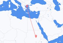 Flyg från Khartoum, Sudan till Skyros, Grekland
