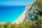 PHOTO OFEgremni beach, Lefkada island, Greece. Large and long beach with turquoise water on the island of Lefkada in Greece .