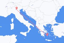 Vols de Milos, Grèce pour Vérone, Italie