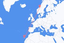 Flyg från Teneriffa, Spanien till Trondheim, Norge