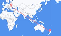 Flyg från New Plymouth, Nya Zeeland till Suceava, Rumänien
