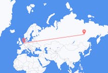 Vols depuis la ville d'Iakoutsk vers la ville d'Amsterdam