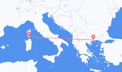 Vluchten van Figari, Frankrijk naar de prefectuur Kavala, Griekenland