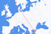 Flights from İzmir in Turkey to Stavanger in Norway