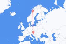 Flyg från Hemavan, Sverige till Zagreb, Kroatien
